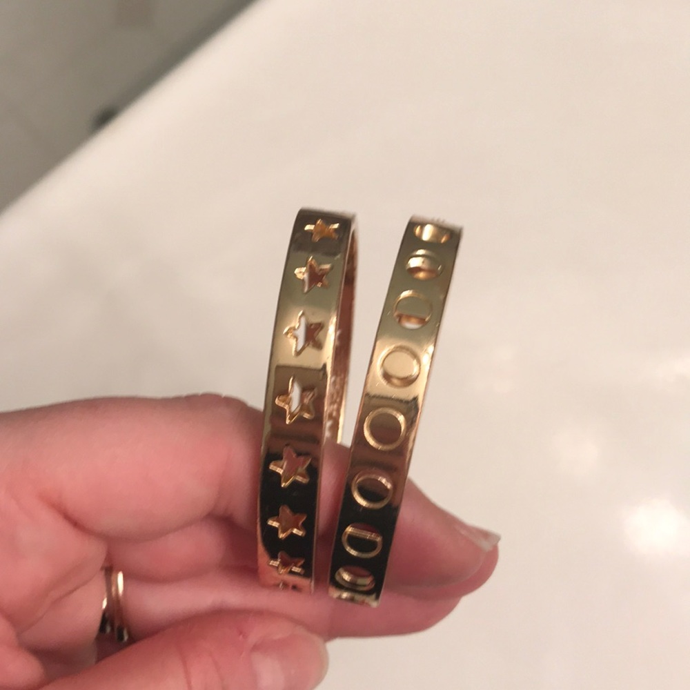 Gold hinge bracelet set